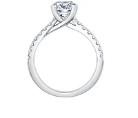 18K Yellow Gold & Palladium Alloy (hypoallergenic) 1.25-1.75cttw Canadian Diamond Engagement Ring - / Carat Total