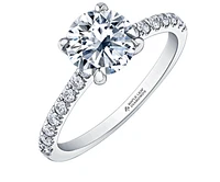 18K Yellow Gold & Palladium Alloy (hypoallergenic) 1.25-1.75cttw Canadian Diamond Engagement Ring - / Carat Total