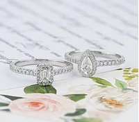 18K White Gold & Palladium Alloy (hypoallergenic) 0.75cttw Canadian Emerald Cut Diamond Engagement Ring