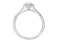 18K White Gold & Palladium Alloy (hypoallergenic) 0.75cttw Canadian Pear Shape Diamond Engagement Ring