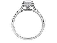 18K White Gold & Palladium Alloy (hypoallergenic) 0.53-1.25cttw Canadian Princess Diamond Engagement Ring - / Carat Total