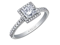 18K White Gold & Palladium Alloy (hypoallergenic) 0.53-1.25cttw Canadian Princess Diamond Engagement Ring - / Carat Total