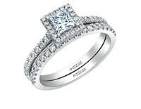 18K White Gold & Palladium Alloy (hypoallergenic) 0.53-1.25cttw Canadian Princess Diamond Engagement Ring - / Carat Total