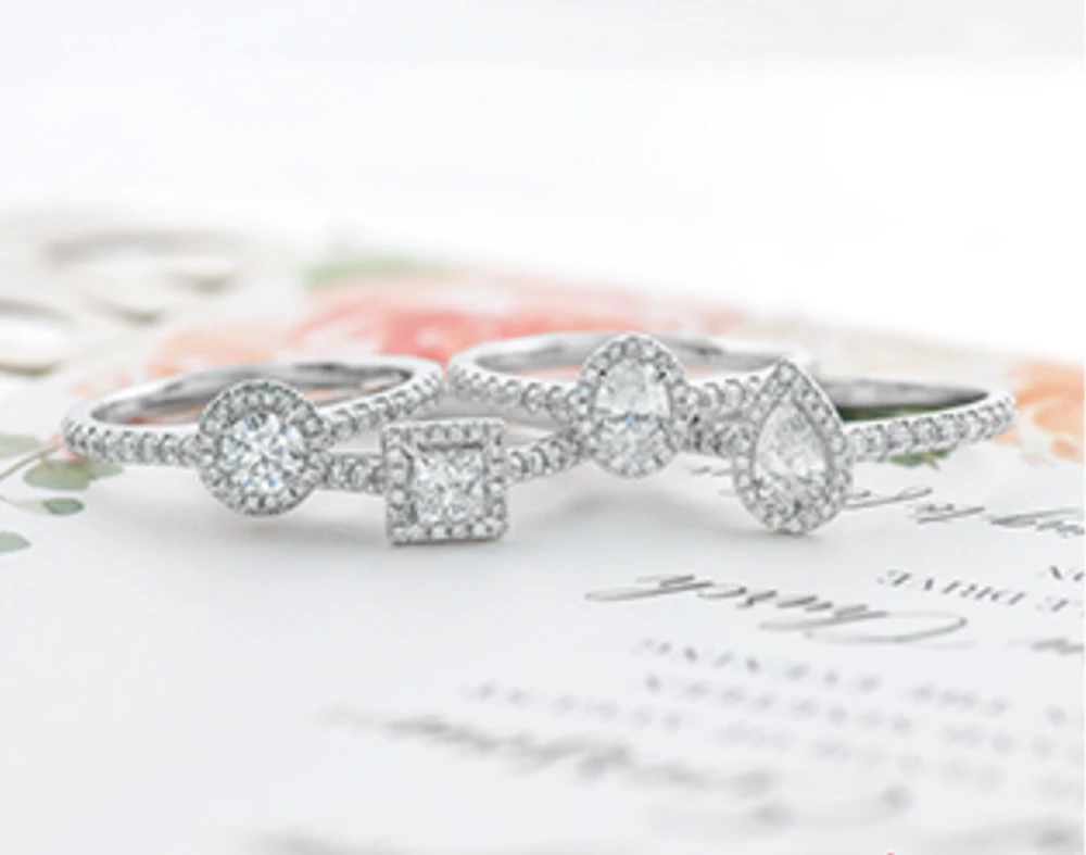 18K White Gold & Palladium Alloy (hypoallergenic) 0.53-1.25cttw Canadian Princess Diamond Engagement Ring - / Carat Total