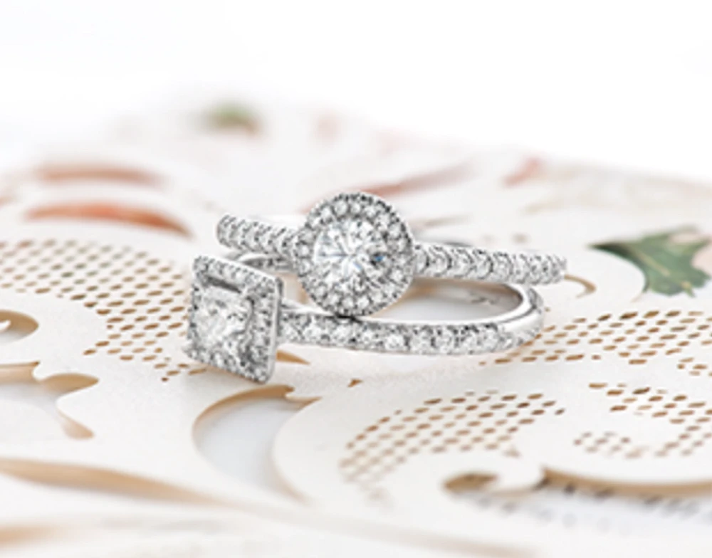 18K White Gold & Palladium Alloy (hypoallergenic) 0.53-1.25cttw Canadian Princess Diamond Engagement Ring - / Carat Total