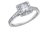 18K White Gold & Palladium Alloy (hypoallergenic) 1.26-1.60cttw Canadian Princess Diamond Engagement Ring - / Carat Total