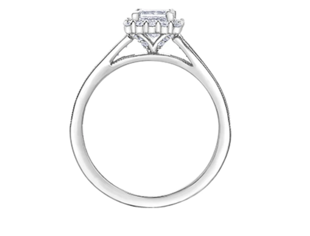 18K White Gold & Palladium Alloy (hypoallergenic) 1.26-1.60cttw Canadian Princess Diamond Engagement Ring - / Carat Total