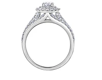 18K White Gold & Palladium Alloy (hypoallergenic) 1.35cttw Canadian Pear Shape Diamond Engagement Ring