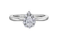 18K White Gold & Palladium Alloy (hypoallergenic) 0.50cttw Canadian Pear Shape Diamond Engagement Ring