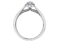 18K White Gold & Palladium Alloy (hypoallergenic) 0.50cttw Canadian Pear Shape Diamond Engagement Ring