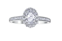 18K White Gold & Palladium Alloy (hypoallergenic) 1.28cttw Canadian Diamond Engagement Ring