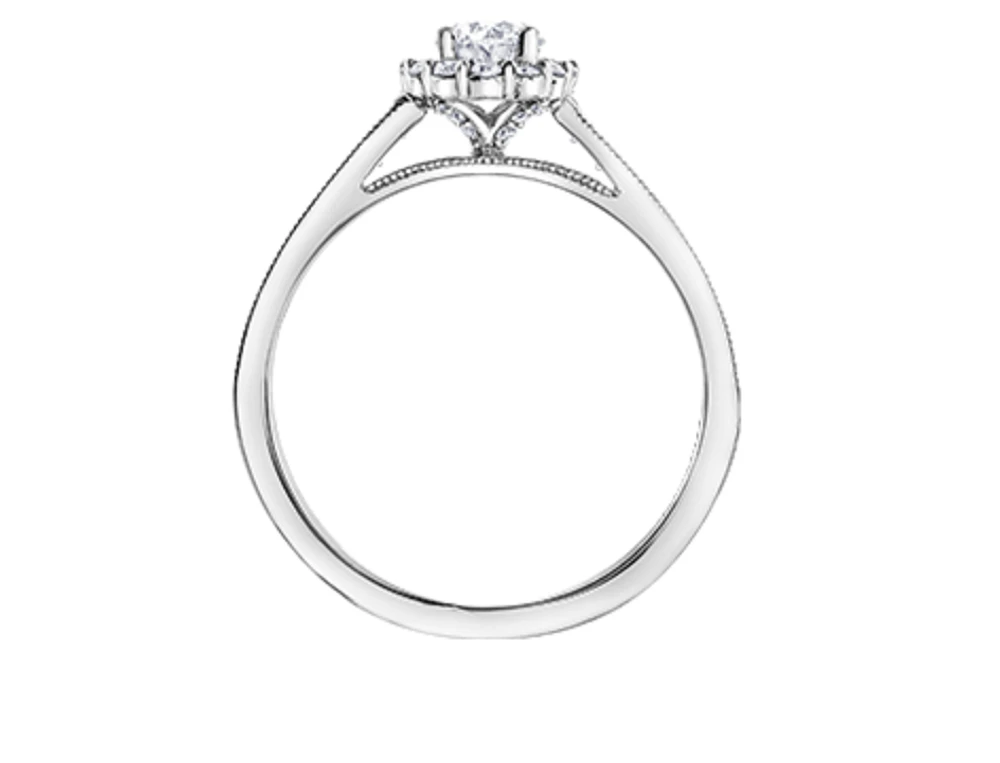 18K White Gold & Palladium Alloy (hypoallergenic) 1.28cttw Canadian Diamond Engagement Ring