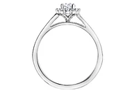 18K White Gold & Palladium Alloy (hypoallergenic) 1.28cttw Canadian Diamond Engagement Ring