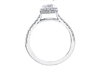 18K White Gold & Palladium Alloy (hypoallergenic) 1.47cttw Canadian Emerald Cut Diamond Engagement Ring