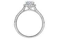 18K White Gold & Palladium Alloy (hypoallergenic) 1.31cttw Canadian Cushion Shape Diamond Engagement Ring