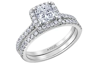 18K White Gold & Palladium Alloy (hypoallergenic) 1.31cttw Canadian Cushion Shape Diamond Engagement Ring
