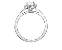 18K White Gold & Palladium Alloy (hypoallergenic) 1.02-1.59cttw Canadian Emerald Shape Diamond Engagement Ring - / Carat Total