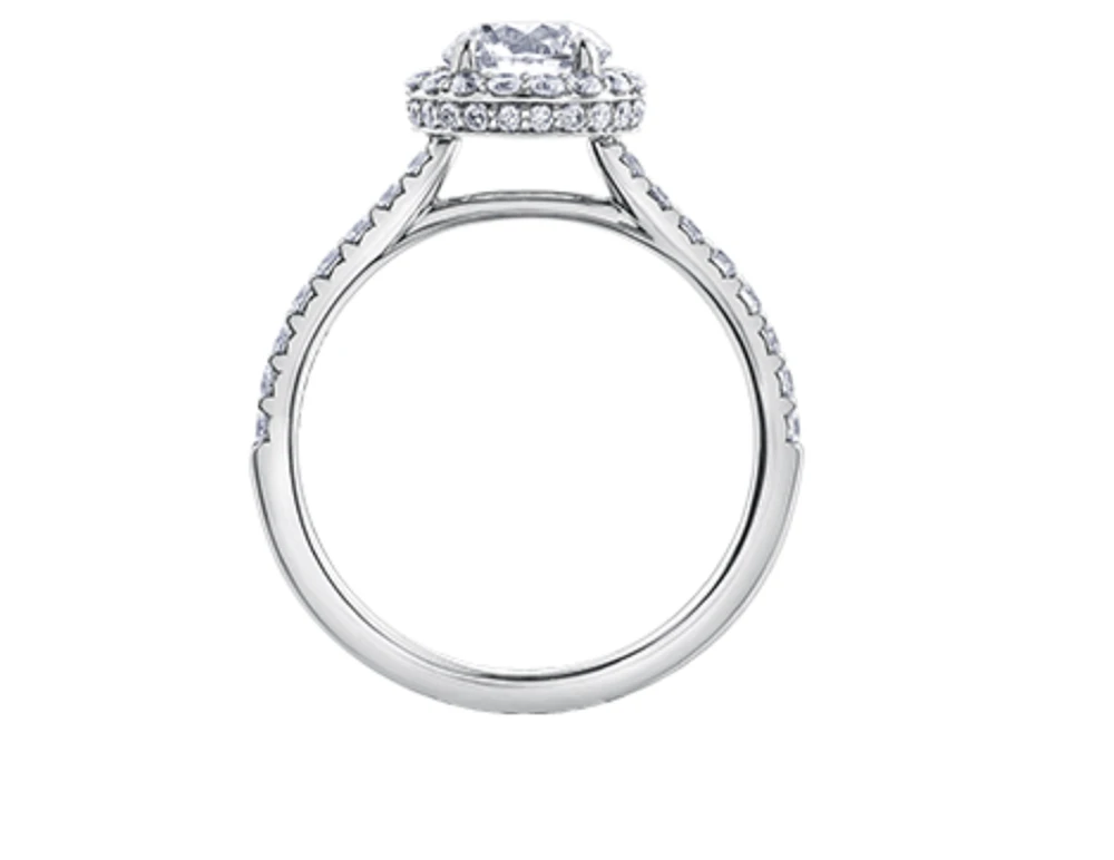 18K White Gold & Palladium Alloy (hypoallergenic) 1.51cttw Canadian Diamond Engagement Ring