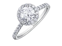 18K White Gold & Palladium Alloy (hypoallergenic) 1.51cttw Canadian Diamond Engagement Ring