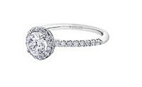 18K White Gold & Palladium Alloy (hypoallergenic) 1.51cttw Canadian Diamond Engagement Ring