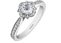 18K White Gold & Palladium Alloy (hypoallergenic) 0.68ttw Canadian Diamond Engagement Ring