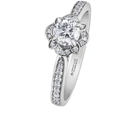 18K White Gold & Palladium Alloy (hypoallergenic) 0.68ttw Canadian Diamond Engagement Ring