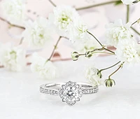 18K White Gold & Palladium Alloy (hypoallergenic) 0.68ttw Canadian Diamond Engagement Ring