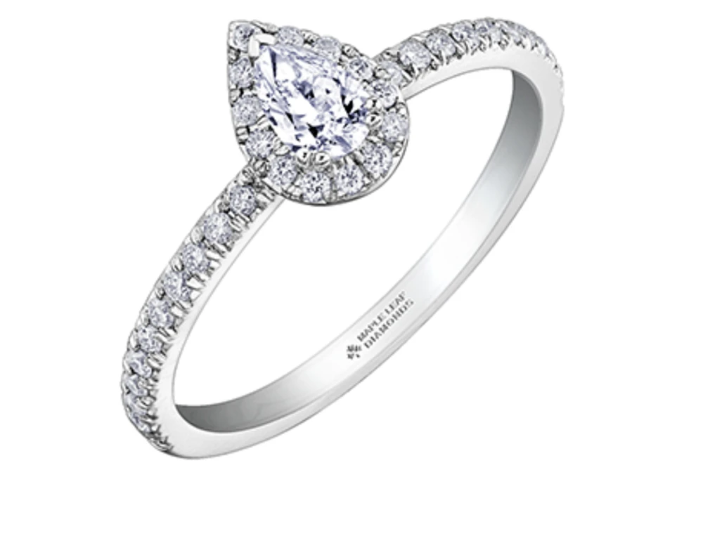 14K White Gold 0.45cttw Canadian Diamond Engagement Ring