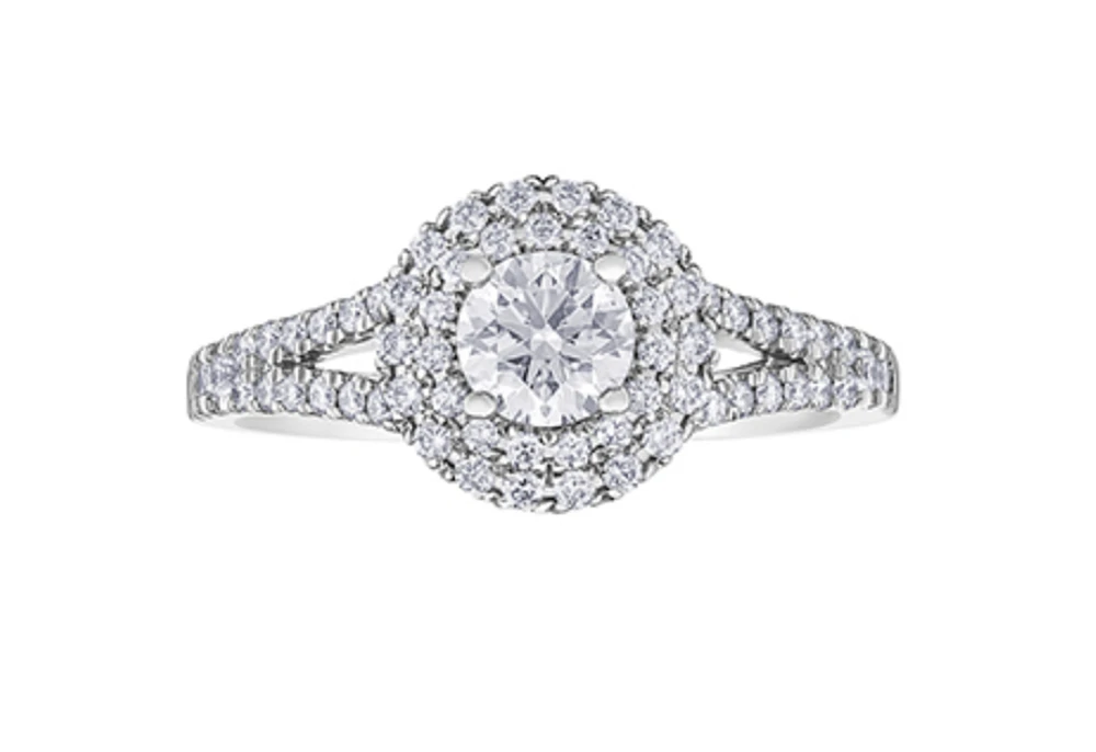 18K White Gold & Palladium Alloy (hypoallergenic) 1.00ttw Canadian Diamond Engagement Ring