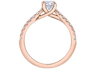 14K Rose Gold 0.75cttw Princess Cut Canadian Diamond Engagement Ring - /