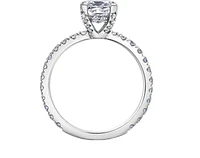 18K White Gold & Palladium Alloy (hypoallergenic) 1.75cttw Canadian Princess Cut Diamond Engagement Ring - /