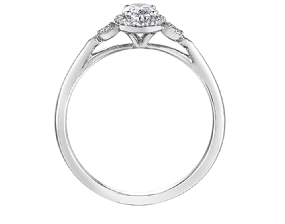 18K White Gold & Palladium Alloy (hypoallergenic) 0.52ttw Canadian Diamond Engagement Ring