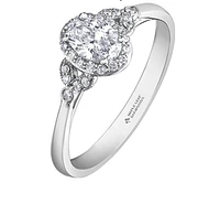 18K White Gold & Palladium Alloy (hypoallergenic) 0.52ttw Canadian Diamond Engagement Ring