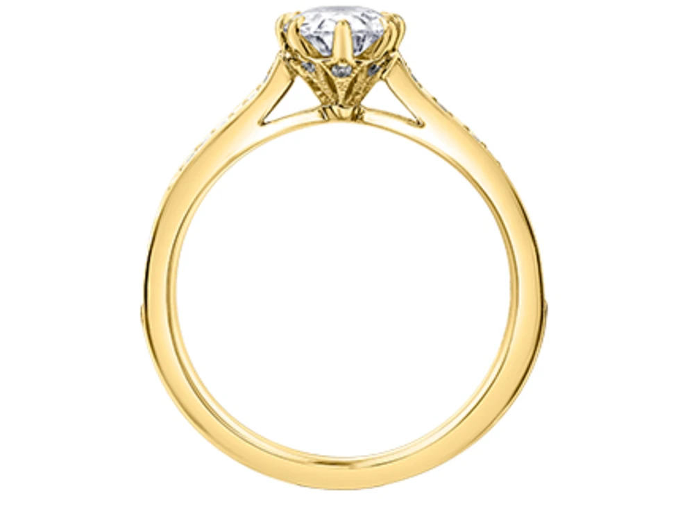 18K Yellow Gold & Palladium Alloy (hypoallergenic) 1.14cttw Canadian Oval Cut Diamond Engagement Ring - /