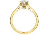 18K Yellow Gold & Palladium Alloy (hypoallergenic) 1.14cttw Canadian Oval Cut Diamond Engagement Ring - /