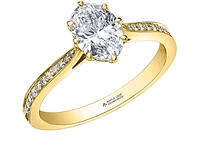 18K Yellow Gold & Palladium Alloy (hypoallergenic) 1.14cttw Canadian Oval Cut Diamond Engagement Ring - /