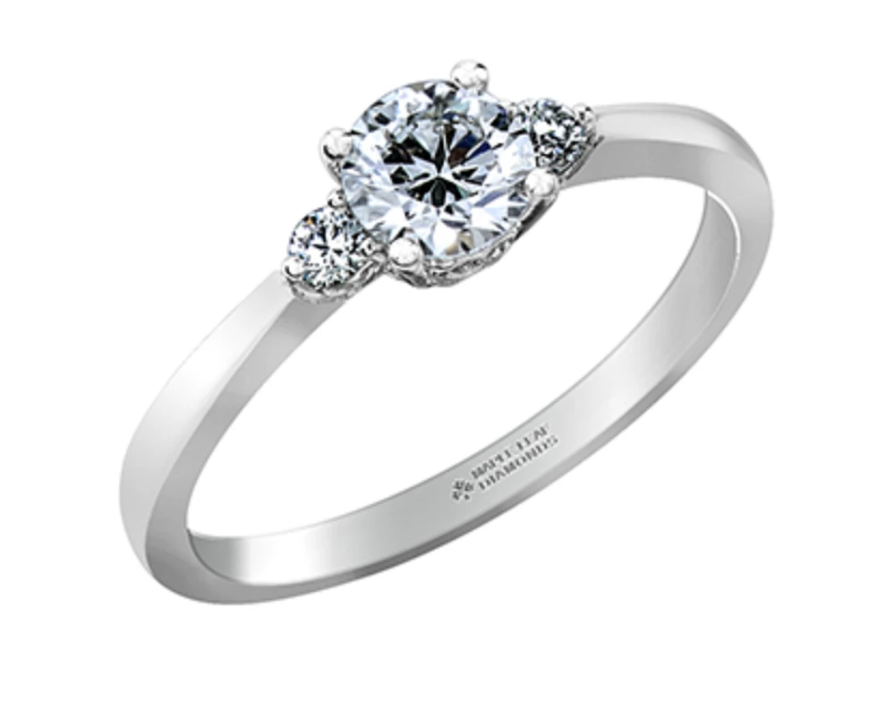 18K White Gold & Palladium Alloy (hypoallergenic) 0.58ttw Canadian Diamond Engagement Ring