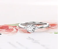 18K White Gold & Palladium Alloy (hypoallergenic) 0.58ttw Canadian Diamond Engagement Ring