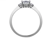 18K White Gold & Palladium Alloy (hypoallergenic) 0.58ttw Princess Cut Canadian Diamond Engagement Ring