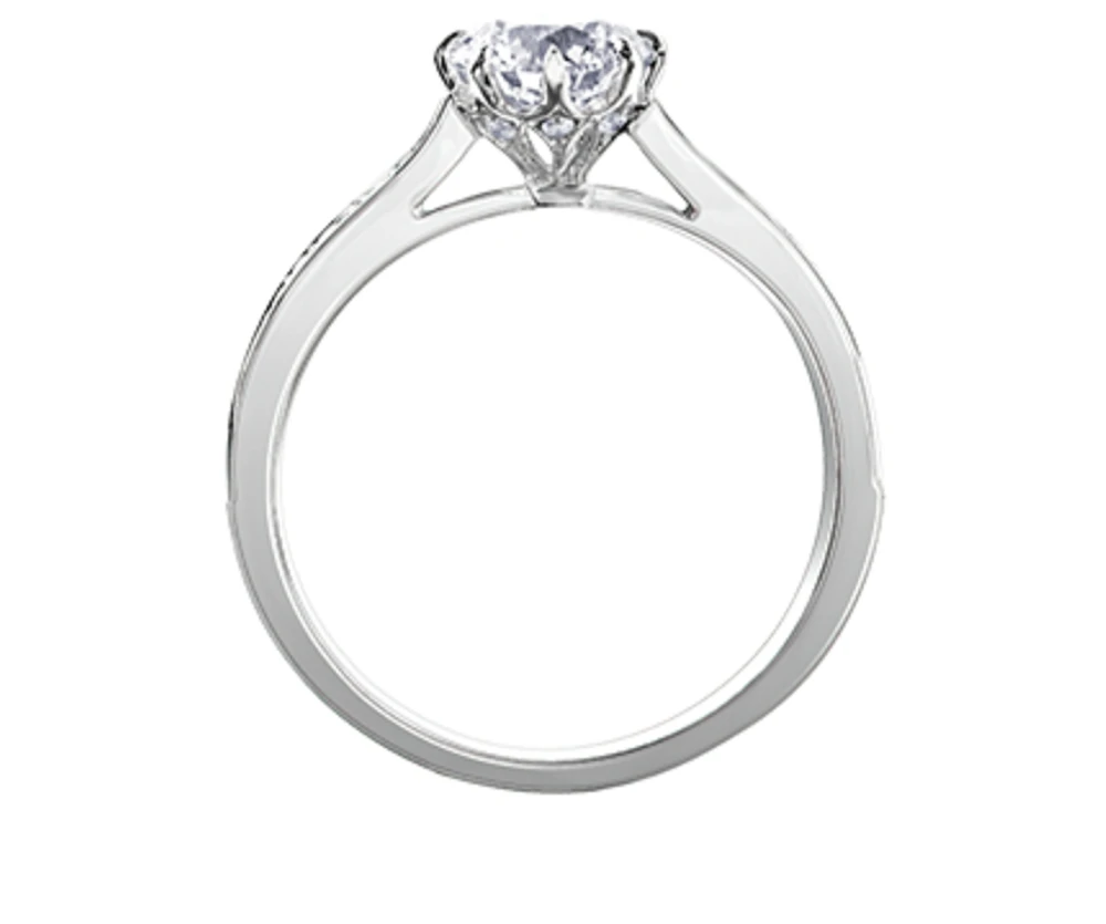 18K White Gold & Palladium Alloy (hypoallergenic) 0.83-2.15ttw Canadian Diamond Engagement Ring - / 0.83 Carat Total