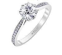 18K White Gold & Palladium Alloy (hypoallergenic) 0.83-2.15ttw Canadian Diamond Engagement Ring - / 0.83 Carat Total