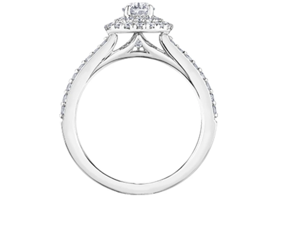 18K White Gold & Palladium Alloy (hypoallergenic) 0.60-1.03ttw Canadian Diamond Engagement Ring - / Carat Total