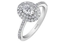 18K White Gold & Palladium Alloy (hypoallergenic) 0.60-1.03ttw Canadian Diamond Engagement Ring - / Carat Total