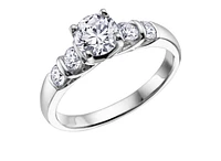 18K White Gold & Palladium Alloy (hypoallergenic) 0.80-1.08cttw Canadian Diamond Engagement Ring - / 0.80 Carat Total