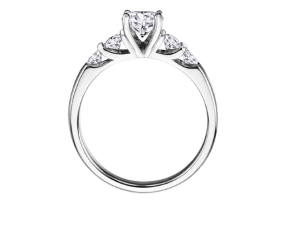 18K White Gold & Palladium Alloy (hypoallergenic) 0.80-1.08cttw Canadian Diamond Engagement Ring - / 0.80 Carat Total