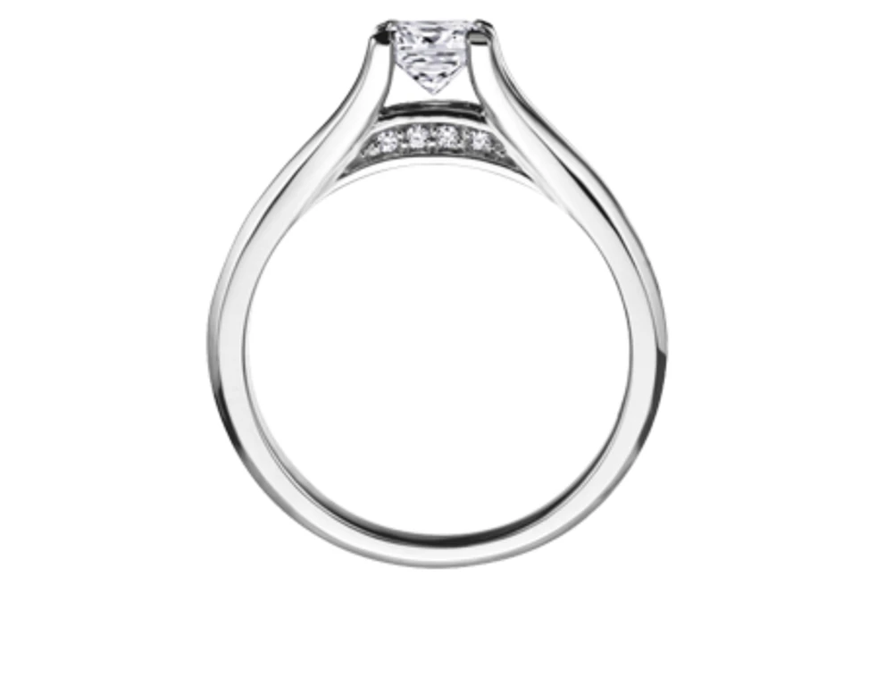 18K White Gold & Palladium Alloy (hypoallergenic) 0.65-1.50cttw Princess Cut Canadian Diamond Engagement Ring - / 0.65 Carat Total