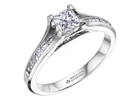 18K White Gold & Palladium Alloy (hypoallergenic) 0.65-1.50cttw Princess Cut Canadian Diamond Engagement Ring - / 0.65 Carat Total