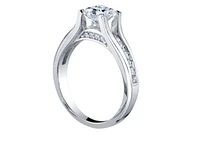 18K White Gold & Palladium Alloy (hypoallergenic) 0.65-1.50cttw Princess Cut Canadian Diamond Engagement Ring - / 0.65 Carat Total