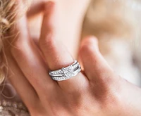 18K White Gold & Palladium Alloy (hypoallergenic) 0.65-1.50cttw Princess Cut Canadian Diamond Engagement Ring - / 0.65 Carat Total