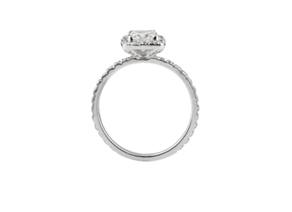 18K White Gold & Palladium Alloy (hypoallergenic) 0.71-1.61cttw Princess Cut Canadian Diamond Engagement Ring - / Carat Total